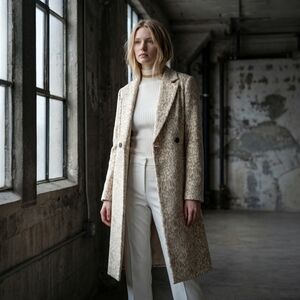 Nine West Animal Print Double Breasted Coat • Mob Wife • Size S